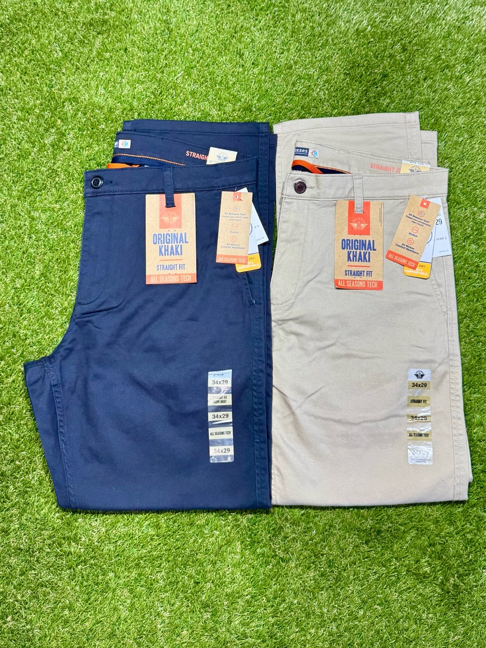 Dockers Original Khaki Straight Fit Chino Pants Men’s 34x29 Lot of 2 Navy Khaki